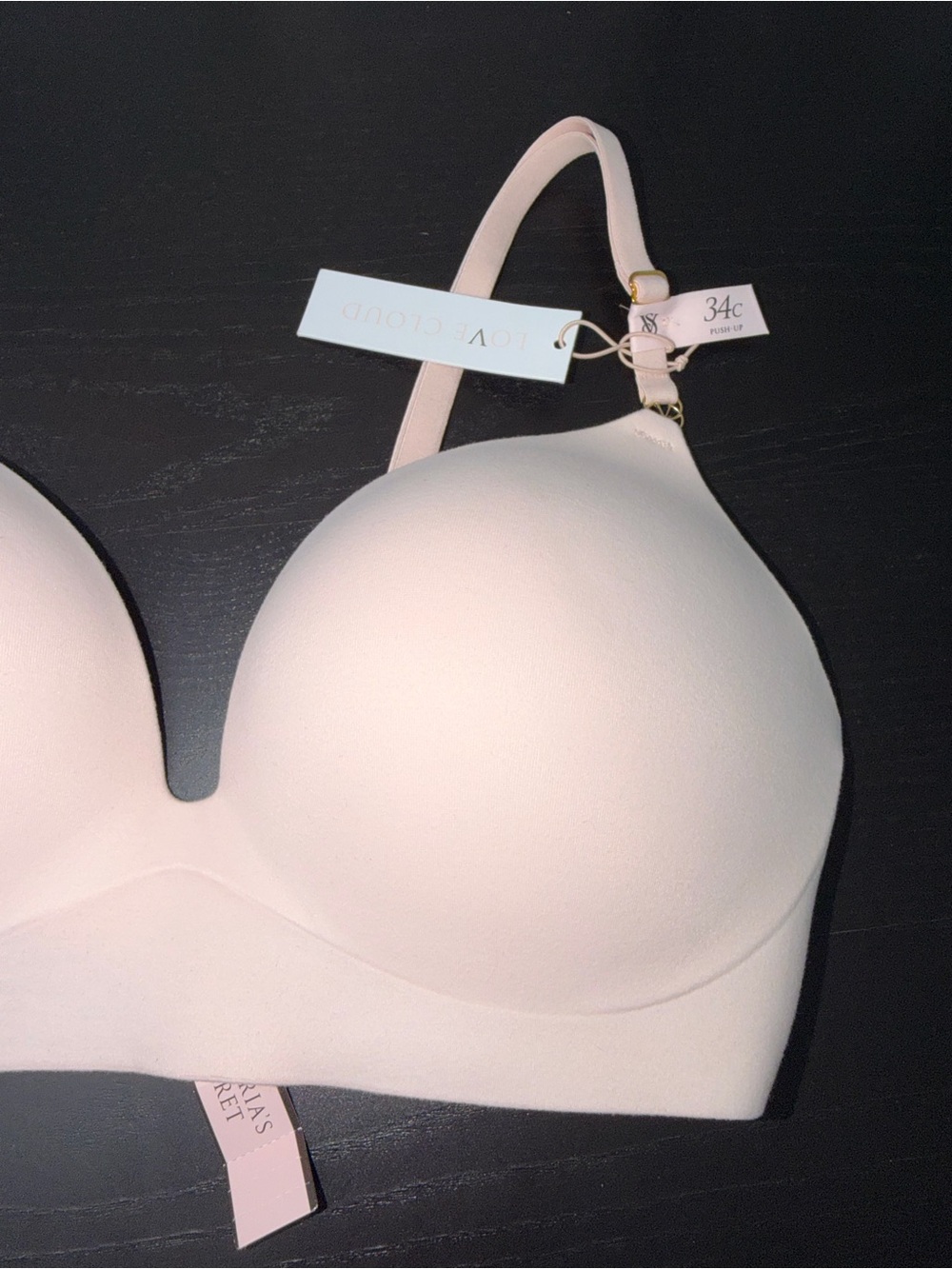 New Victoria's Secret Love Cloud Wire-Free Push-Up Bra NWT 34C Light Pink - Picture 2 of 4